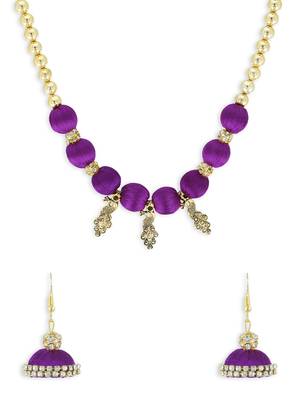 Girls Purple Ethnic Necklace Set 1