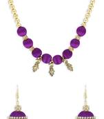 Girls Purple Ethnic Necklace Set
