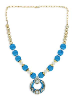 Girls Blue Ethnic Necklace 2