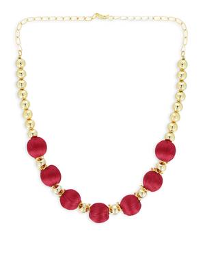 Girls Red Ethnic Necklace Set 2