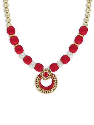 Girls Red Ethnic Necklace 1