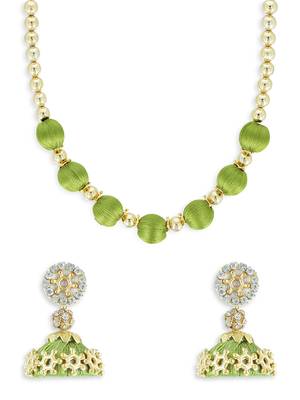 Girls Green Ethnic Necklace Set 1