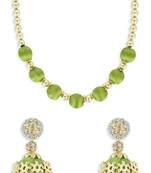 Girls Green Ethnic Necklace Set