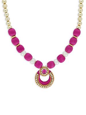 Girls Pink Ethnic Necklace 1