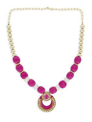 Girls Pink Ethnic Necklace 2