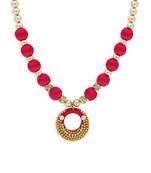 Girls Red Ethnic Necklace