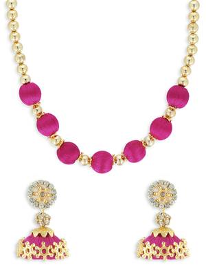 Girls Pink Ethnic Necklace Set 1