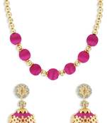 Girls Pink Ethnic Necklace Set