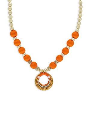Girls Orange Ethnic Necklace 1