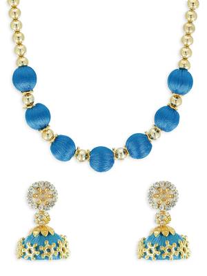 Girls Blue Ethnic Necklace Set 1