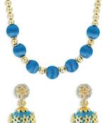 Girls Blue Ethnic Necklace Set