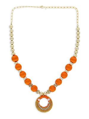Girls Orange Ethnic Necklace 2
