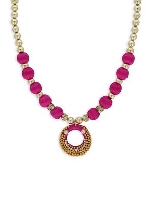 Girls Pink Ethnic Necklace 1