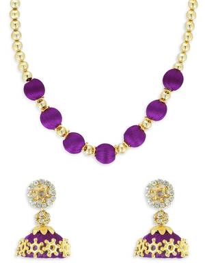 Girls Purple Ethnic Necklace Set 1