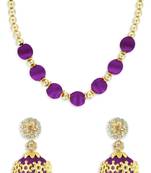 Girls Purple Ethnic Necklace Set