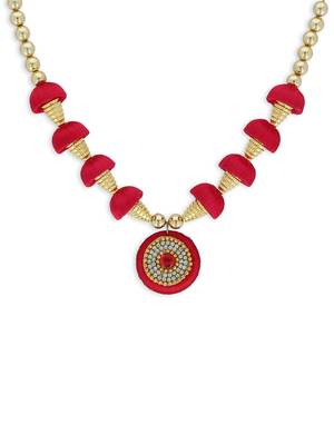 Girls Red Ethnic Necklace 1