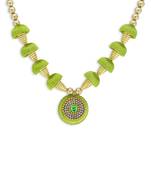 Girls Green Ethnic Necklace
