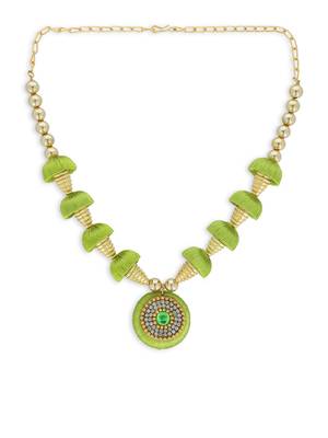 Girls Green Ethnic Necklace 2