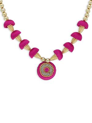 Girls Pink Ethnic Necklace 1