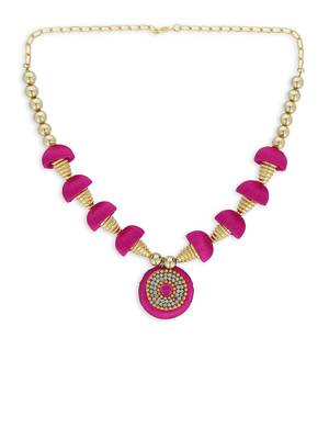 Girls Pink Ethnic Necklace 2