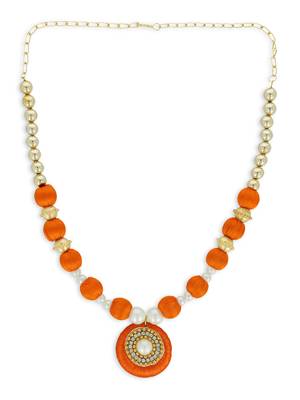 Girls Orange Ethnic Necklace 2