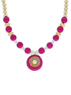 Girls Pink Ethnic Necklace 2