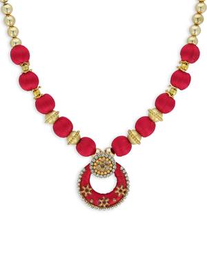 Girls Red Ethnic Necklace 1