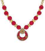 Girls Red Ethnic Necklace