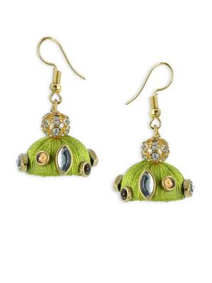 Girls Green Kundan Stone Ethnic Necklace Set 3