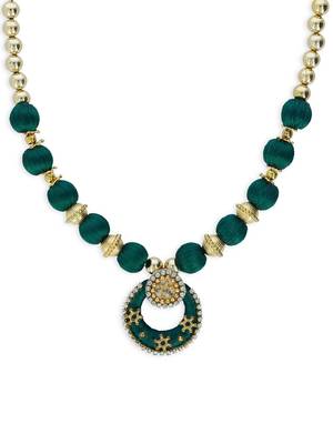 Girls Green Ethnic Necklace 1