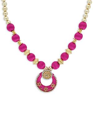 Girls Pink Ethnic Necklace 1