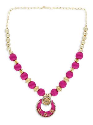 Girls Pink Ethnic Necklace 2