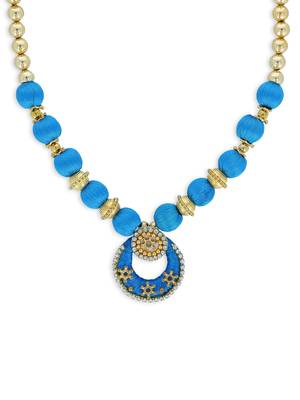 Girls Blue Ethnic Necklace 1
