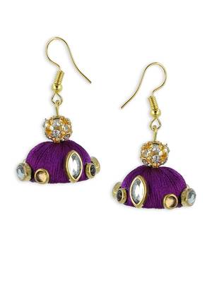 Girls Purple Kundan Stone Ethnic Necklace Set 3