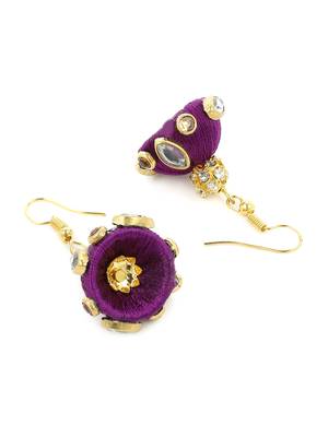Girls Purple Kundan Stone Ethnic Necklace Set 4