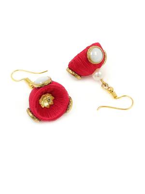 Girls Red Kundan Stone Ethnic Necklace Set 4