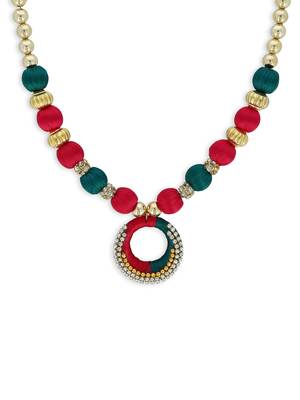 Girls Green Ethnic Necklace 1