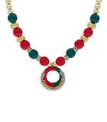 Girls Green Ethnic Necklace