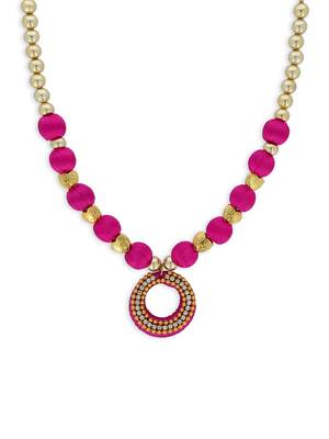 Girls Pink Ethnic Necklace 1