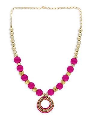 Girls Pink Ethnic Necklace 2
