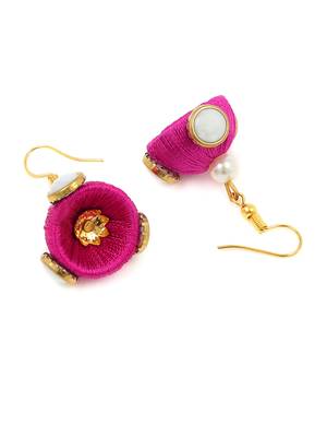 Girls Pink Kundan Stone Ethnic Necklace Set 4