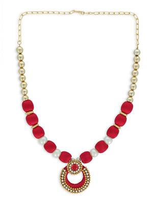 Girls Red Ethnic Necklace Set 2