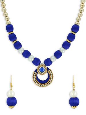 Girls Blue Ethnic Necklace Set 1
