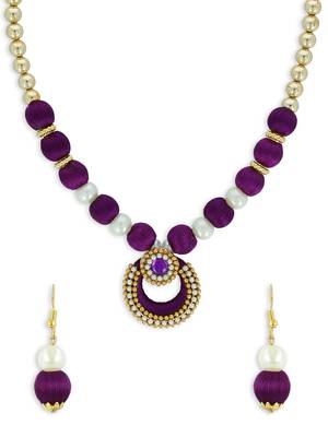 Girls Purple Ethnic Necklace Set 1