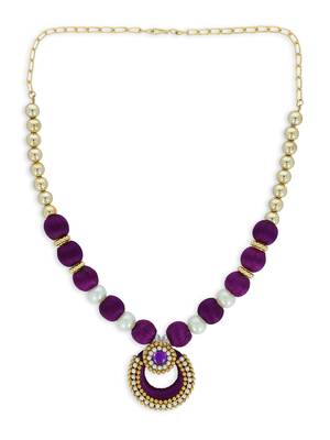 Girls Purple Ethnic Necklace Set 2