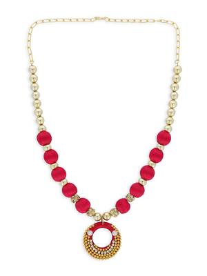 Girls Red Ethnic Necklace Set 2