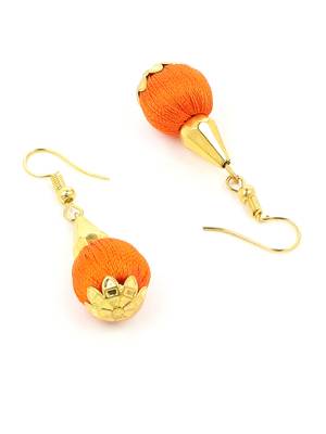 Girls Orange Ethnic Necklace Set 4