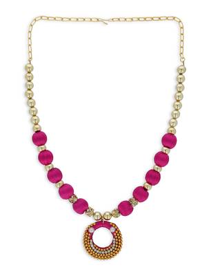 Girls Pink Ethnic Necklace Set 1