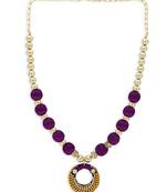 Girls Purple Ethnic Necklace Set