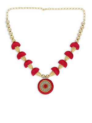 Girls Red Ethnic Necklace Set 1